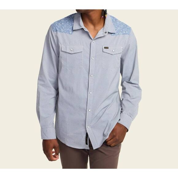 HOWLER BROTHERS Other - NEW HOWLER BROTHERS bros h bar b tech long sleeve shirt in blue mirage